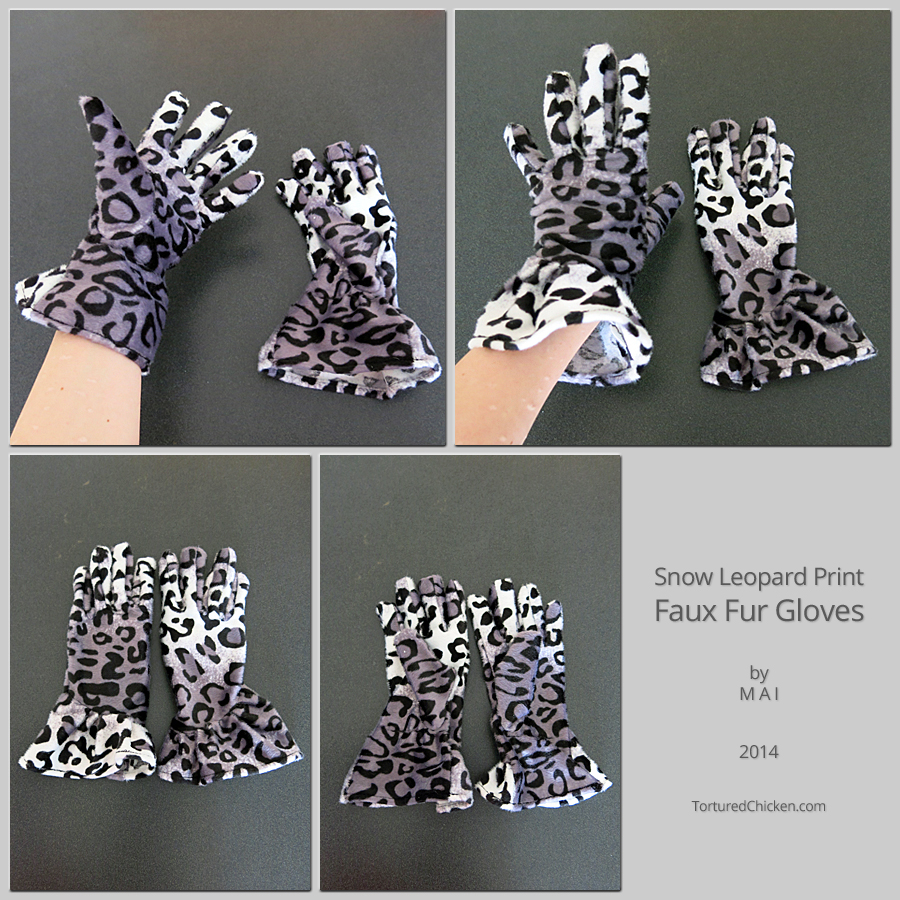 faux leopard gloves